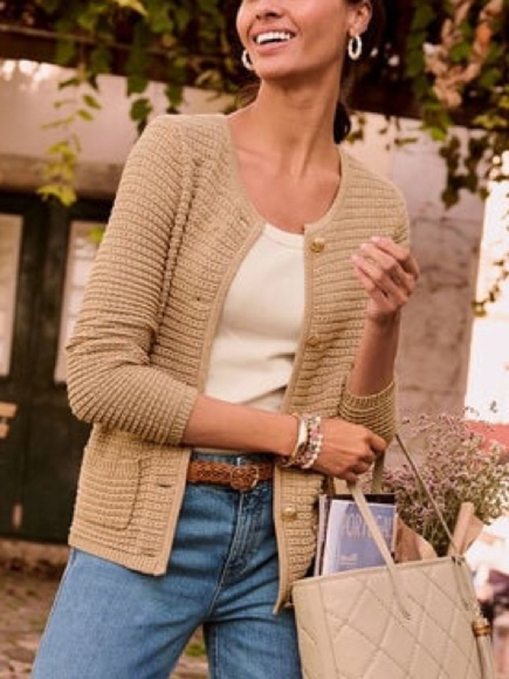 TALBOTS KATE CARDIGAN - METALLIC